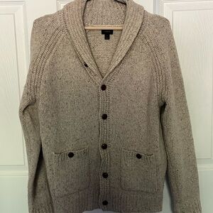 J. Crew Men's Beige Shawl Collar Sweater